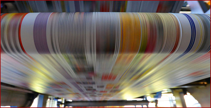 View of large color printing run